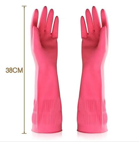 Quality 100G/Pair 38CM Extra Long Cleaning Gloves Flocked Lining Extra Long Dish Gloves for sale