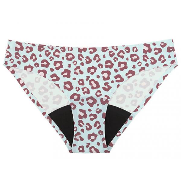Quality Seamless Period Panties Postpartum Undies Leopard Low Waist Ice Silk Waterproof for sale
