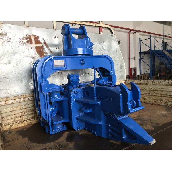 Quality Yellow Color Sheet Pile Driving Machine , Excavator Mounted Sheet Pile Driver for sale