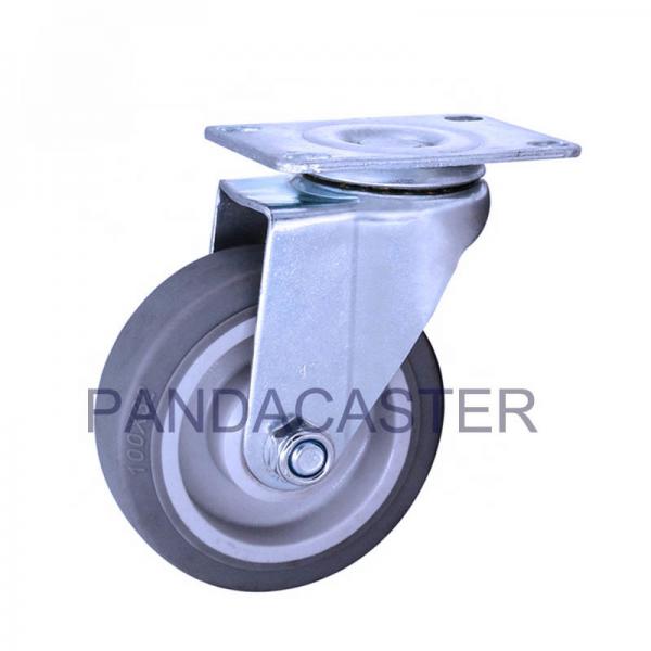 Quality Gray 120KG Medium Duty Casters Top Plate 4 Rubber Caster Wheels for sale