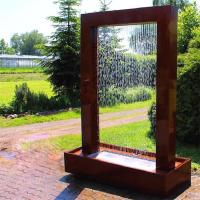 China Modern Outdoor Water Fountain Rusty Corten Steel Garden Water Feature for sale