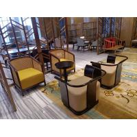 Quality Gelaimei Hotel Lobby Furniture Solid Wood Easy Chair With Tea Table OEM Welcome for sale