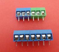China pcb terminal block 5.0mm pitch 300V 16A 2P 3P assembly to many Poles green or blue color factory