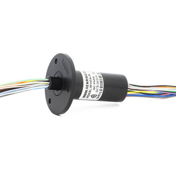 Quality Military Grade IP51 Capsule Miniature Through Bore Slip Ring 24 Circuits 1.5A With Flange for sale