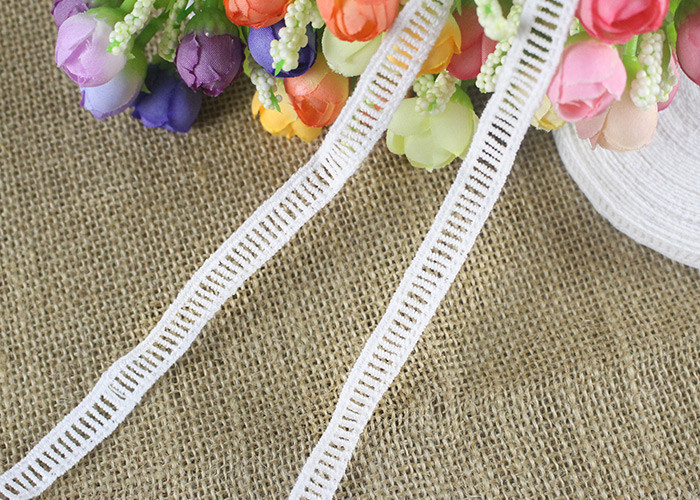 China Polyester Ladder Water Soluble Chemical Lace Trim By The Yard Good Color Fastness factory