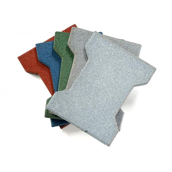 Quality Dye SBR Bone Shape Rubber Floor Tiles For Walkway Garden for sale