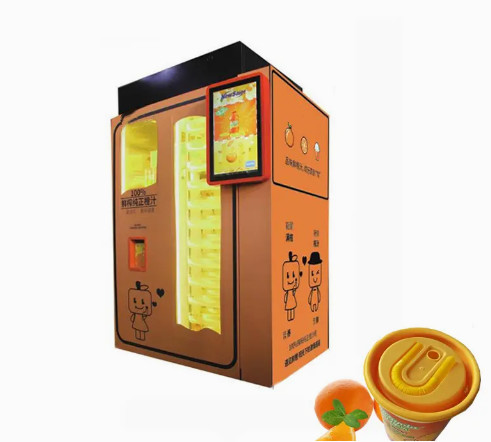 Quality Shopping Mall Automatic Orange Juice Squeezer Outdoor Drink Vending Machine for sale