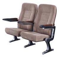 China Aluminum Leg Folding Theatre Seats , Soft Light Grey Fabric Theater Chairs for sale
