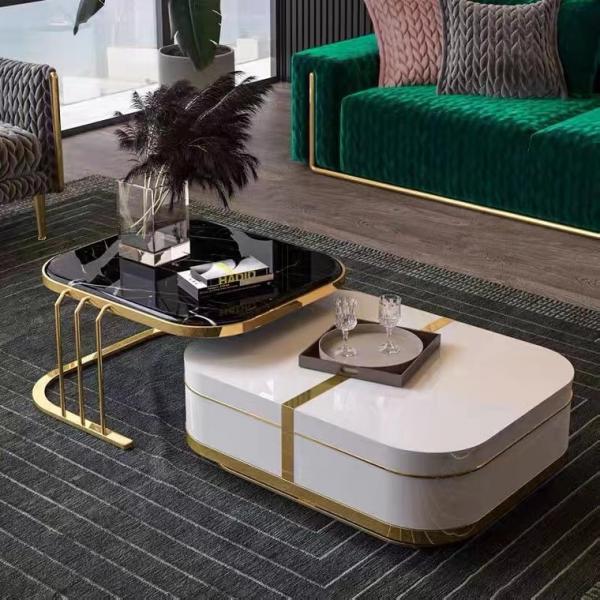 Quality Hotel Custom Modern Marble Luxury Coffee Table With Hidden Storage for sale