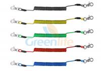 China Translucent Colorful Plastic Coil Lanyard PU Covered Flexible Anti Lost Spring Steel Wire factory
