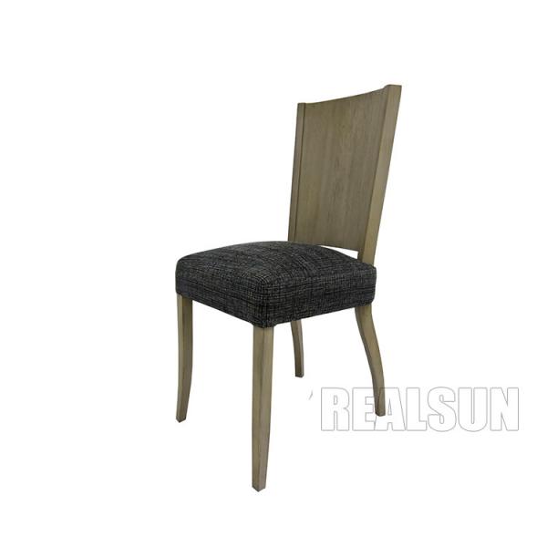 Quality Custom Solid Wood Hotel Bedroom Furniture Dining Room Chairs Grey Linen Fabric for sale