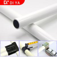 China OD 28mm Plastic Coated Lean Pipe Round Shape For Pipe Rack Beige Color factory