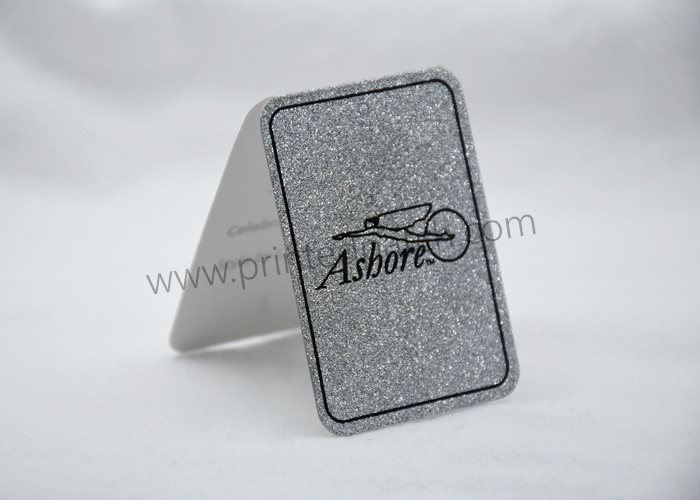 China OEM Sliver Glitter Printed Recycled Paper Hang Tags For Clothing factory