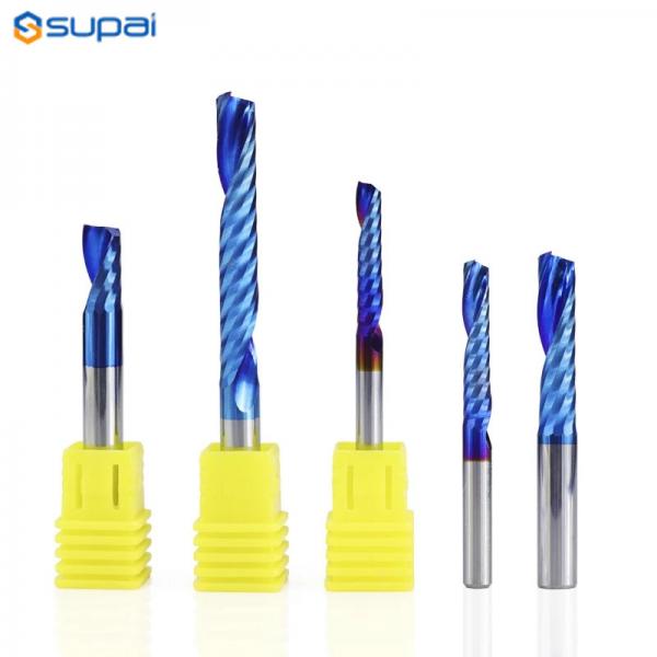 Quality High Precision Solid Carbide End Mill Single Flute For Steel HRC 45 / 55 / 60 / 65 for sale