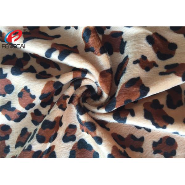 Quality Animal Printed Polyester Velvet Fabric , Crushed Velvet Material For Upholstery for sale