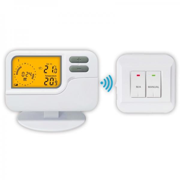 Quality Weekly Programmable Heating and Cooling Wireless Room Thermostat With LCD Display Temperature Control for sale