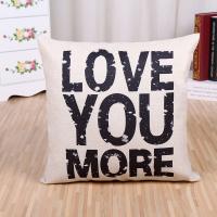 China Life Decorative Throw Pillow Covers 18&quot;, Faux Linen Feather &amp; Love You to The Moon Quote Cushion Cases for Bed and Couch factory