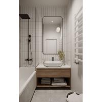 China Customized Retro White Bathroom Cabinet with White Towel Racks factory
