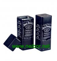 China square shape tin box for Jack Daniel's whiskey packaging wine tin box factory