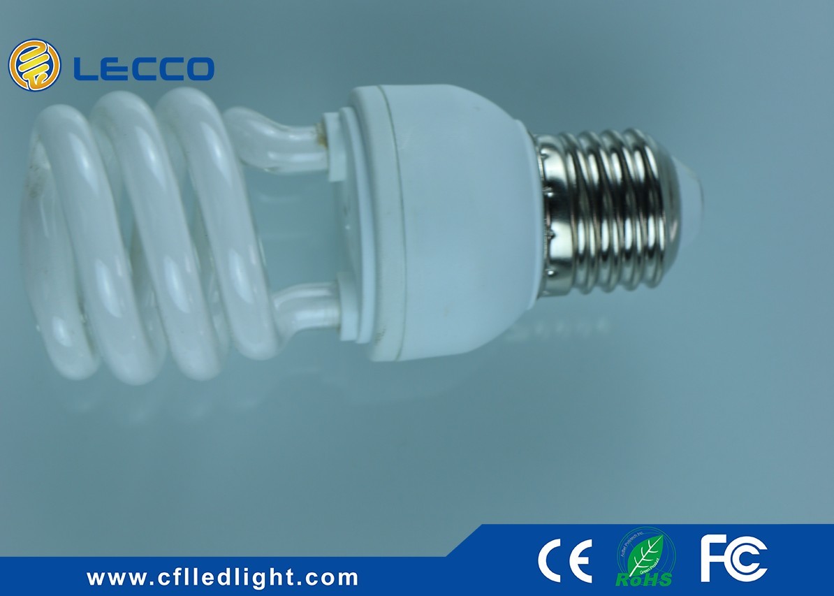 China Half Spiral Compact Fluorescent Lamps CFL 11W , Cool White Compact Light Bulbs factory