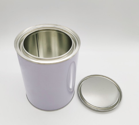Quality White Round Tin Containers With Lids 4L Empty Metal Tins for sale