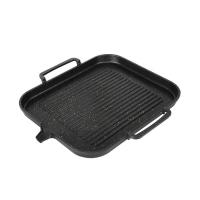 Quality Rectangle Divided Induction Gas Stovetop Grill Pan For BBQ Without Pot Cover for sale