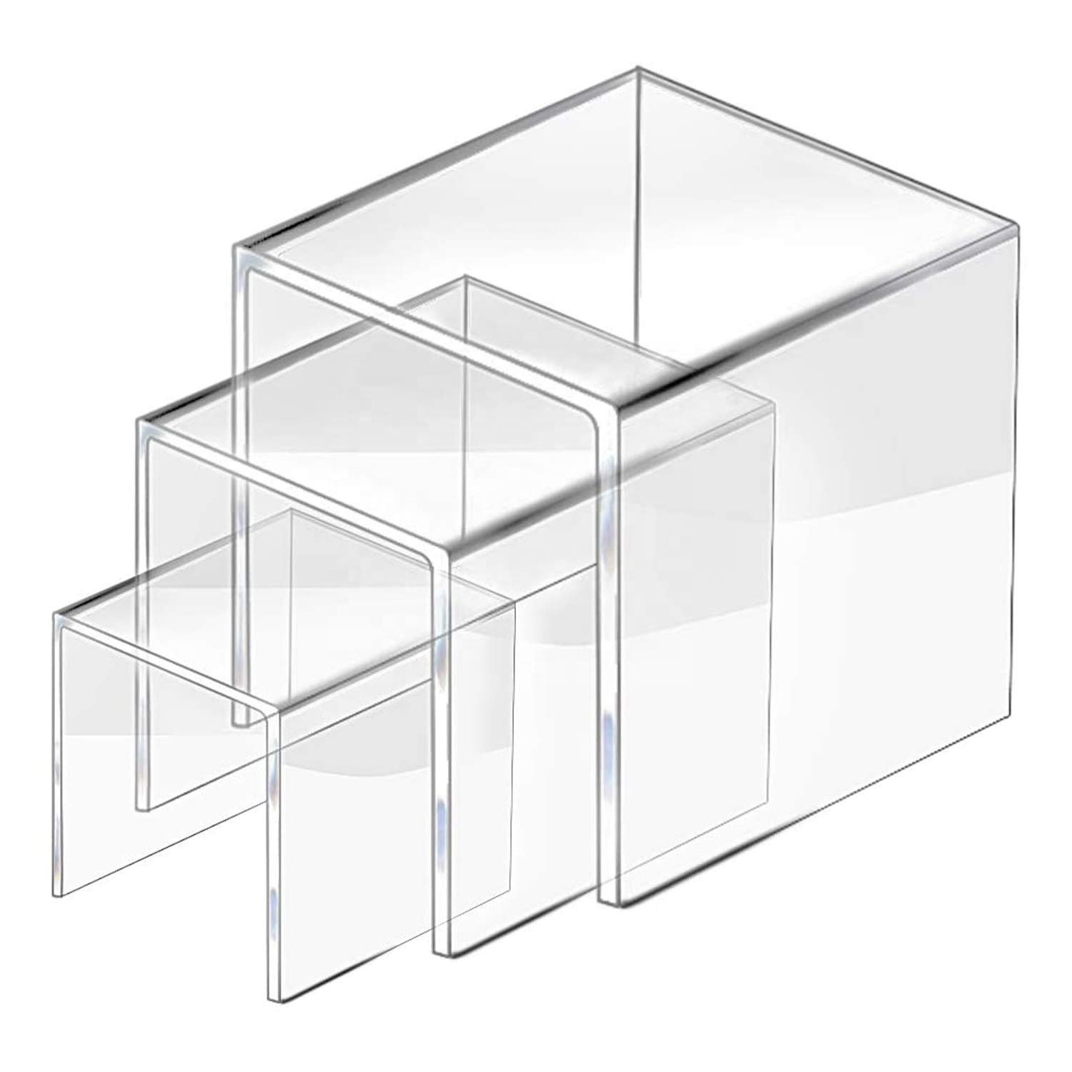 China Product Clear Acrylic Riser Display Shelf Transparent Support Model Display Rack factory
