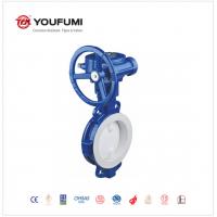 Quality Manual PTFE Lined Butterfly Valve PN16 DN80 Wafer Type Normal Temperature for sale