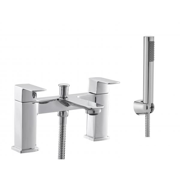 Quality Luxurious Bath Shower Mixer Tap Chrome Finish With Two Handles for sale