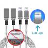 China iPhone 5 6 7 Plus LED Light USB Charging Cable Zinc Alloy Metal Head OEM factory
