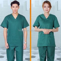 Quality factory custom hospital lab coat medical scrubs uniforms v neck rayon mix fabric for sale