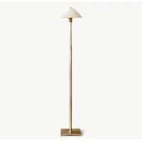 China Ivory Linen Slope Shade Modern LED Tripod Floor Lamp Adjustable Height factory