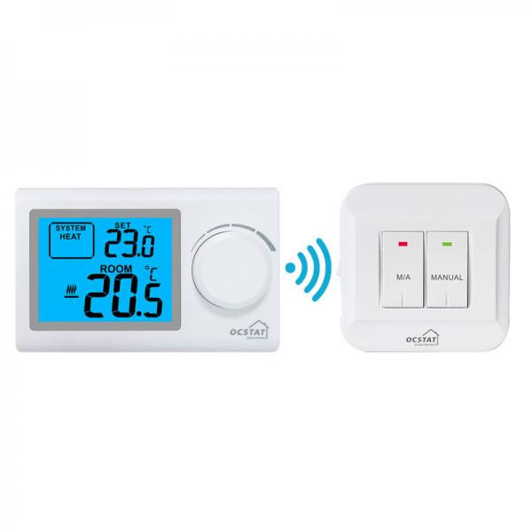Quality White Color Wireless Room Thermostat Electronic Heating and Cooling Temperature Control for sale