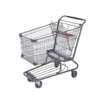 China Zinc Plated 0.87M 80LTR Lightweight Shopping Cart With Wheels For Retail Shop factory