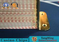 China Stainless Steel Metal Gold Color Poker Playing Cards Holder Backjack Table Casino Cards Upright Sign Stand factory