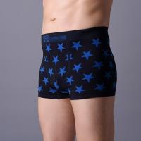 China Man seamless boxer, jacquard weave, popular fitting design, soft weave. XLS005, Blue star, man shorts. factory