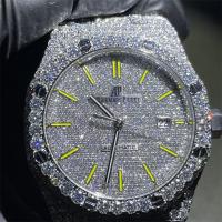 China Royaloak  Moissanite Iced Out Watch 3EX 14k White Gold Diamond Watch For Men factory