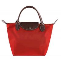 Quality Fashion Foldable Ladies Tote Bags Red Polyester Handbags Promotional for sale