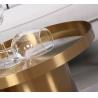 China Modern Style Brass accent Stainless Steel Frame Round Coffee Table Side  table End table factory