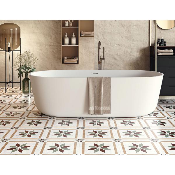 Quality AAA 8.5mm 20x20cm Cement Floor Tile Decorative SGS Rustico Blanco Brillo for sale