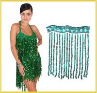 China Colorful fashionable custom sequins rayon fringe tassel trimming for dancewear skirt dress factory