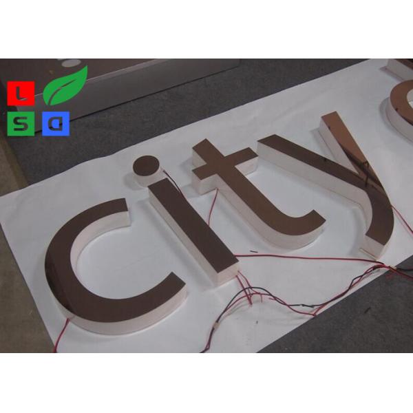 Quality Mirror Polished Depth 61mm Side Lit Channel Letters Customized Design for sale