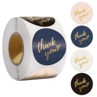 China Small Business Thank You Stickers Round Adhesive Gloss Matte Vinyl factory