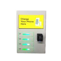 China 4 Electric Lockers Wall Mount Cell Phone Charging Station Kiosk With Advertising Screen factory