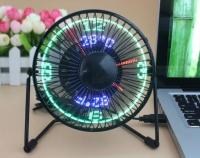 China 6 inch USB Mini desk Fan with clock and double temperature LED display factory