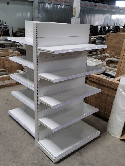 Quality 0.8mm Metal Supermarket Shelf Rack White Lenght 900mm 1200mm for sale