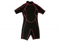 China 3mm Kids Half Body Wetsuit , Black Custom Shorty Wetsuits For Snorkeling factory