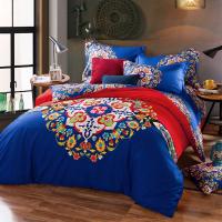 China Cotton Hotel Collection 6 Piece Bedding Comforter Sets Embroidered Flower Queen Size factory