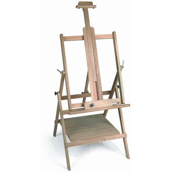 Quality Pine Wide Folding Art Easel Stand , Horizontally Oil Painting Easels For Adults for sale