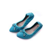 China high quality pale blue sheepskin shoes girl shoes maternity shoes brand foldable flat shoes pointed ballet shoes BS-16 factory